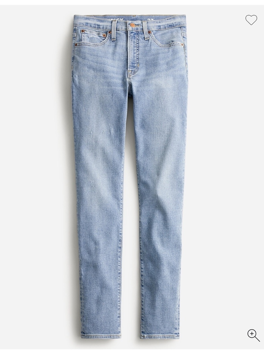 J.Crew NWOT 9” Mid Rise toothpick jean in Marine Wash